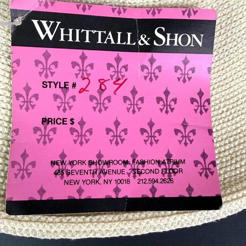 Whittall & Shon Wide Brim Straw Hat Lace Knotted Wrap Summer Derby Garden Party